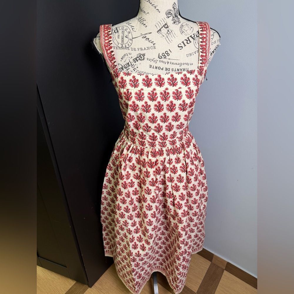 J.Crew Embroidered apron dress in block print NWT Size 0 - Picture 3 of 12